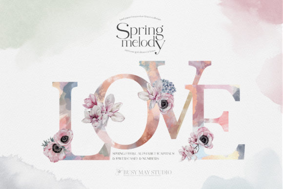 Download Watercolor Floral Alphabet Numbers PNG - Premium Resources