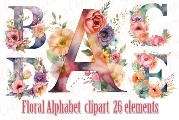 Download Floral Alphabet Clipart,Floral Letters - Premium Resources